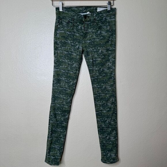 Rag & Bone Jeans Women's 25 Green The Skinny Pants in Digital CAMO Raw Hems - Picture 4 of 16